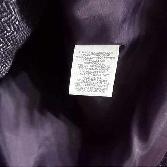 Vintage Talbots Dress Suit Size 4P Two Piece Set Purple Tweed Wool Blend - Picture 13 of 13